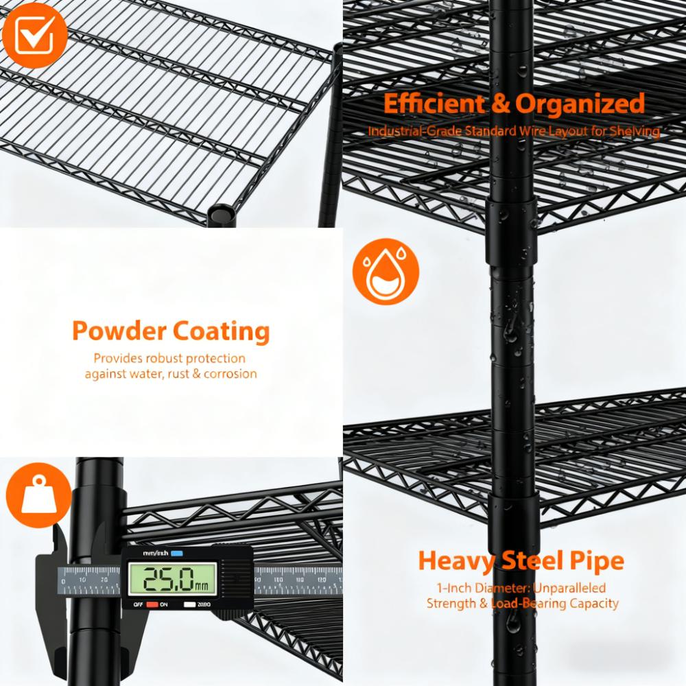 4-Tier Heavy-Duty Mobile Storage Shelf
