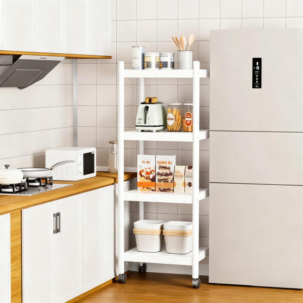 4-Tier Adjustable Mobile Storage Shelf