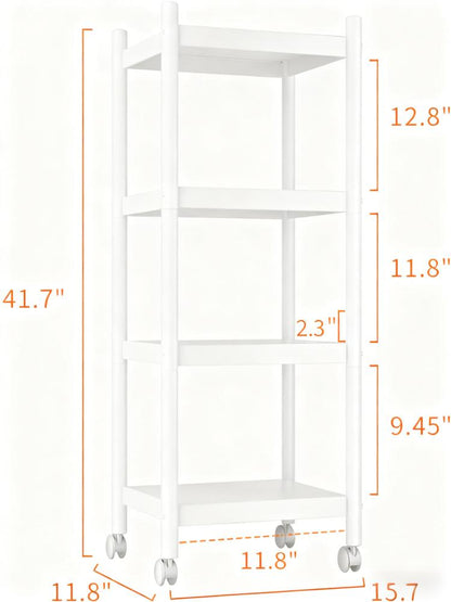 4-Tier Adjustable Mobile Storage Shelf