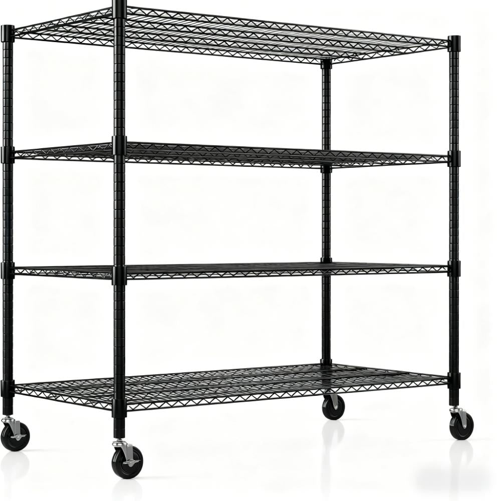 4-Tier Heavy-Duty Mobile Storage Shelf