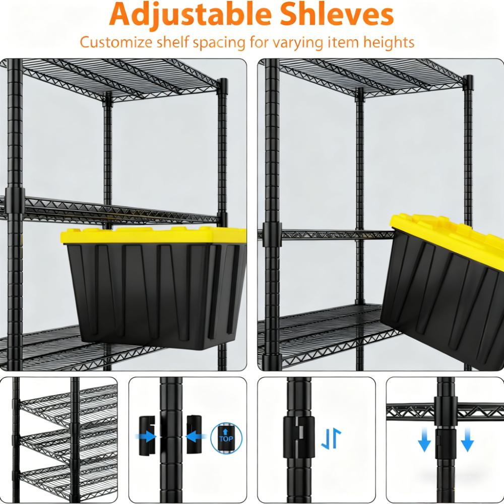 4-Tier Heavy-Duty Mobile Storage Shelf