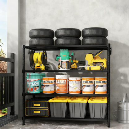 4-Tier Heavy-Duty Mobile Storage Shelf