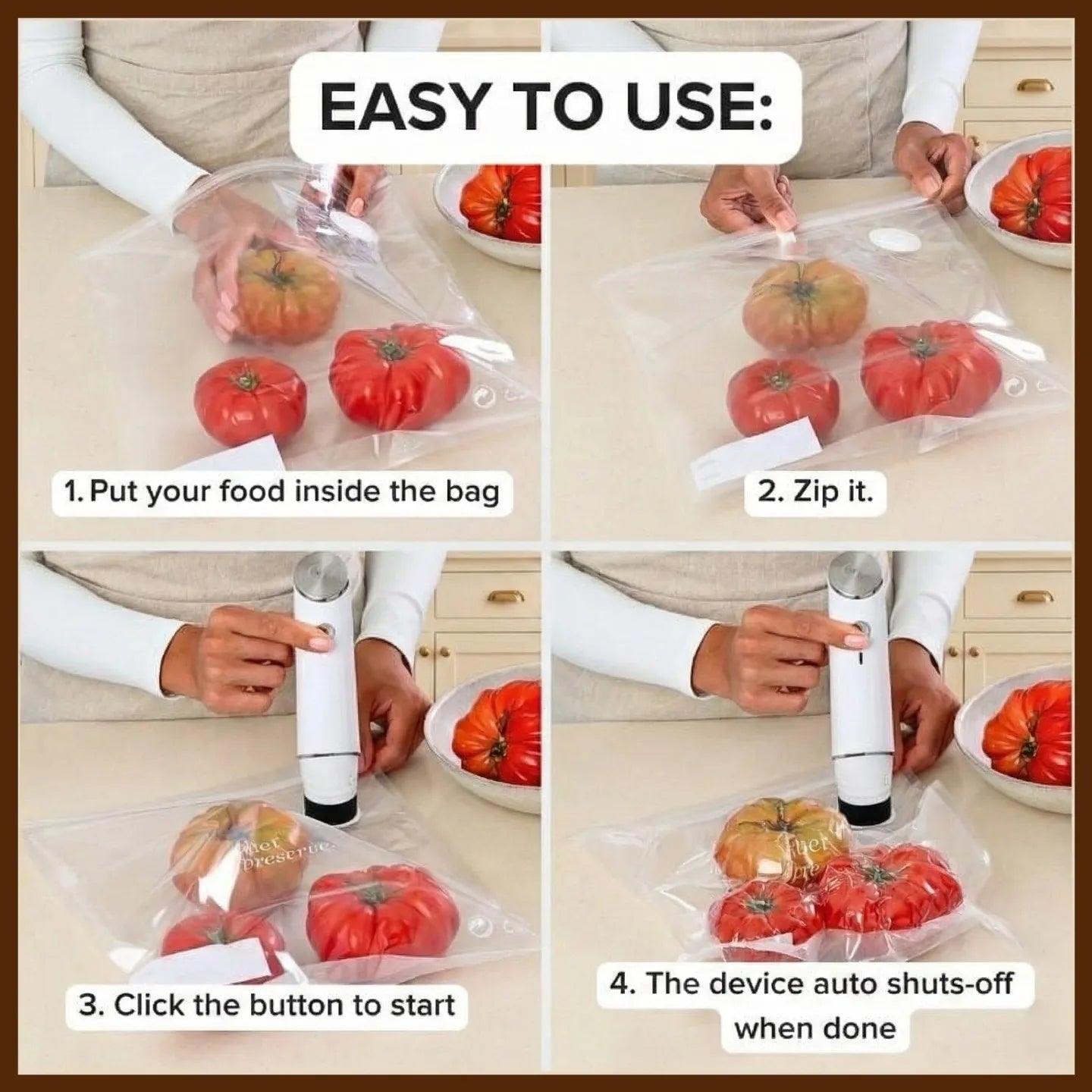 Save Time, Save Money: 5-Second Vacuum Sealer + 6 Canisters + 30 Heavy-Duty Pouches for Ultimate Food Storage!