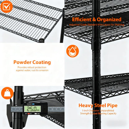 4-Tier Heavy-Duty Mobile Storage Shelf